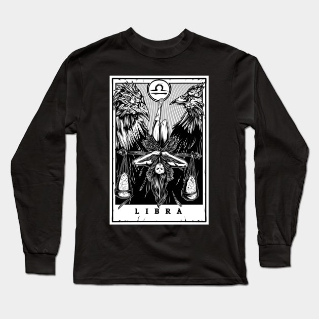 Libra Zodiac Tarot Long Sleeve T-Shirt by Scottconnick